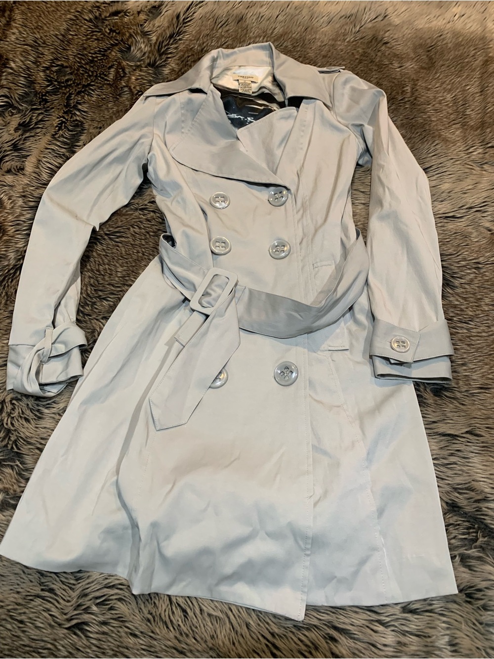 Vertigo Paris Trench Coat double-breasted code belted light blue Size S